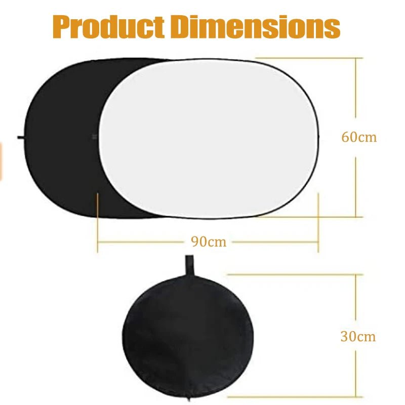 60x90cm 2 in 1 white black Reflector Backgrounds Portable Chroma Key Collapsible Reversible Photography Green Screen Backdrop [PHO]