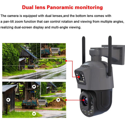 6MP Wifi PTZ IP Camera Outdoor Dual Lens Dual Screen 50x 30X Zoom Human Detection Wireless CCTV Security Surveillance Camera 2K [SEC]