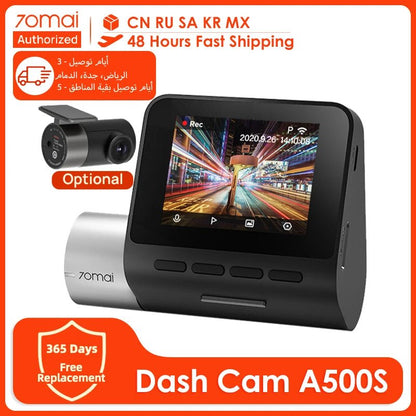 70mai A500S Dash Cam Pro Plus+ 1944P 140FOV 70mai Car DVR Support Rear Cam WIFI Built-in GPS ADAS 24h Parking Surveillance [CAR]