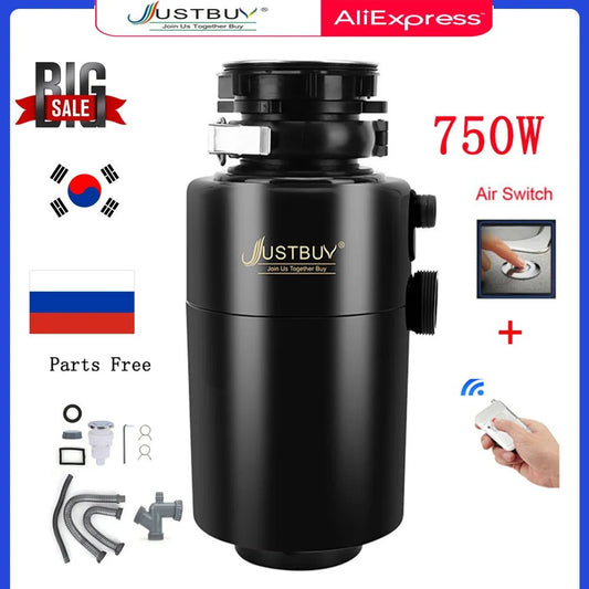 750W Food Waste Disposers Chopper Kitchen Garbage Disposal Stainless Steel Grinder material Processor [HAP]