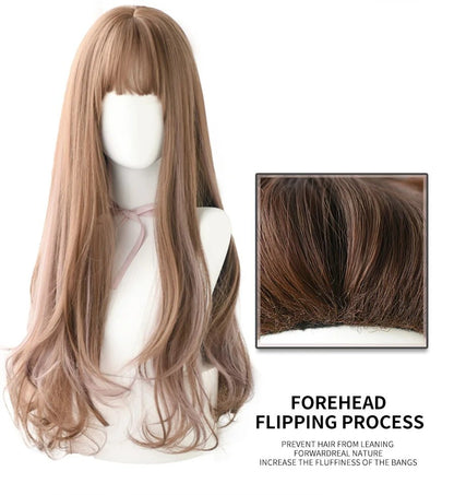 7JHH WIGS Layer Blue Brown Black LOLITA Wigs With Bangs Long Straight Omber Purple Noble Wigs For Women Fashion Cosplay Wig [LOL]