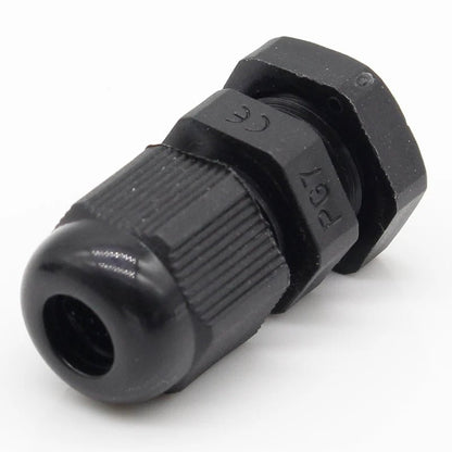 10 Pcs PG7 Black Plastic Waterproof Cable Glands Joints [HOM]