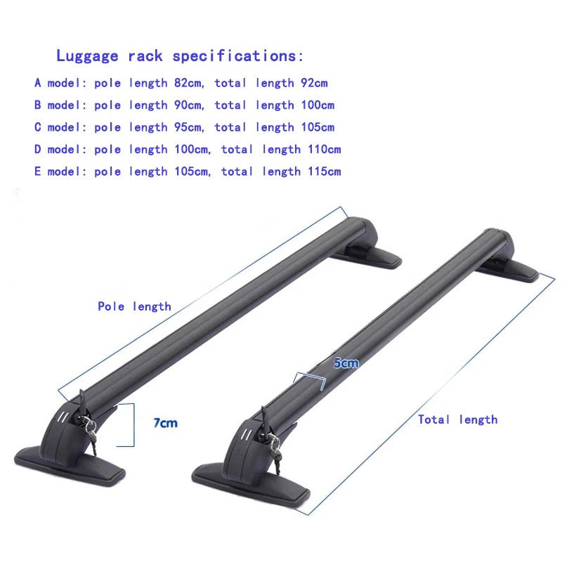 1 Pair with Lock Universal Vehicle Car Roof Mounting Rack Rail Bar Black Aluminum Luggage Carrier Top Car Rack Modification part [CAR]