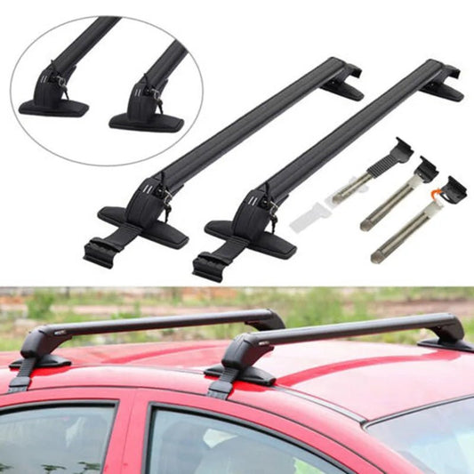 1 Pair with Lock Universal Vehicle Car Roof Mounting Rack Rail Bar Black Aluminum Luggage Carrier Top Car Rack Modification part [CAR]