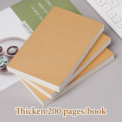 A5/B5 Notebooks Thicken 100 And 200 Sheets/Book,Kraft DIY Cover,Blank Journal,Draft Book,Office Study Stationery CS-076 [STA]