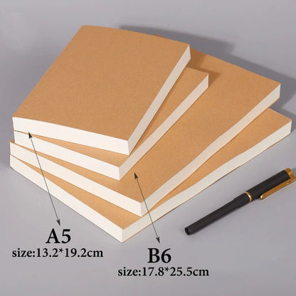 A5/B5 Notebooks Thicken 100 And 200 Sheets/Book,Kraft DIY Cover,Blank Journal,Draft Book,Office Study Stationery CS-076 [STA]