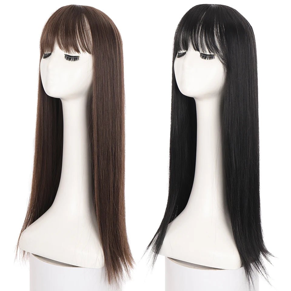 AILIADE Long Straight Blue Wigs Natural Synthetic Hair with Bangs Heat Resistant Wigs for Women Girls Cosplay Lolita Party [LOL]