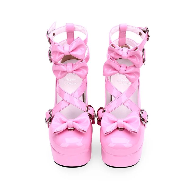 Angelic imprint woman mori girl lolita cosplay shoes lady high heels Pumps women princess dress party wedding shoes pink PL 47 [LOL]