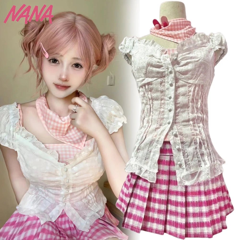 Anime NANA Komatsu Nana Cosplay Costume Girl Pink Skirt Date Outfits Cute Uniform Carnival masquerade Party Clothes [COS]