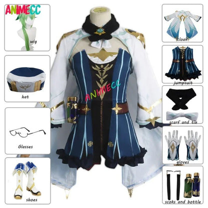 ANIMECC Sucrose Genshin Impact Cosplay Costume Saccharose Wigs Anime Uniform Halloween Party Outfit for Women Girls XS-XL [COS]