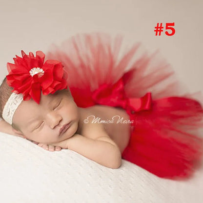 Antique Rose Pretty Baby Tutu and Flower Headband Newborn Photography Prop Infant Girl Tutus Birthday Tutu TS046 [PHO]