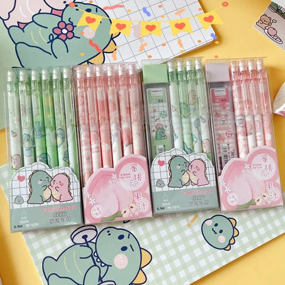 Automatic Pencil Boxed Cartoon Activity Pencil Student Cute Creative Press Pen School Stationery with Eraser Gift [STA]