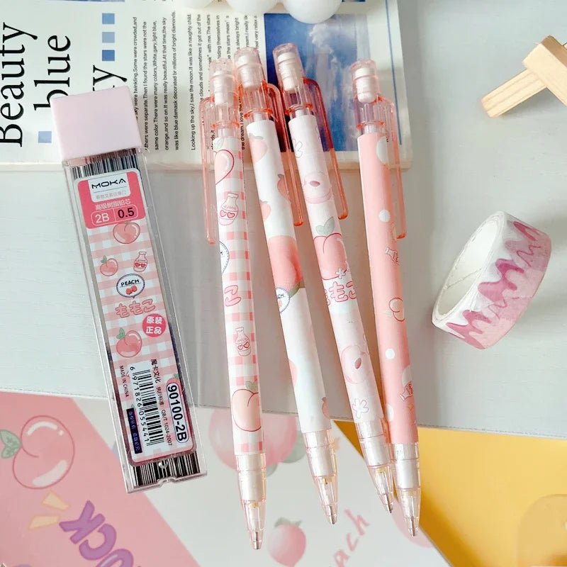 Automatic Pencil Boxed Cartoon Activity Pencil Student Cute Creative Press Pen School Stationery with Eraser Gift [STA]