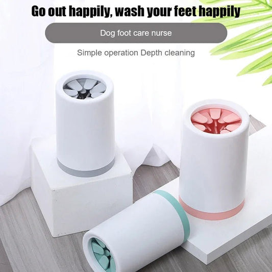 Automatic Pet Foot Washer Cup Silicone Soft Foot Cup Cat Foot Cleaning Bucket Dog Paw Cleaner Cup Manual Quick Feet Wash Cleaner [PET]