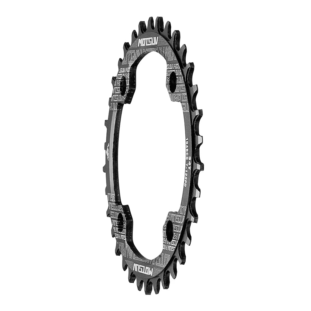 Bicycle Crank 104BCD Round Shape Narrow Wide 32T/34T/36T/38T MTB Chainring Bicycle Chainwheel Bike Circle Crankset Single Plate [SPT]