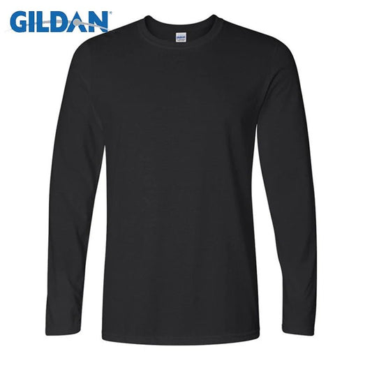 Big Size Cotton T Shirt Spring/Autumn Fashion Mens T-Shirt Homme Men's Long Sleeved O-Neck Solid Color Casual T-Shirts Tops Tees [TSH]