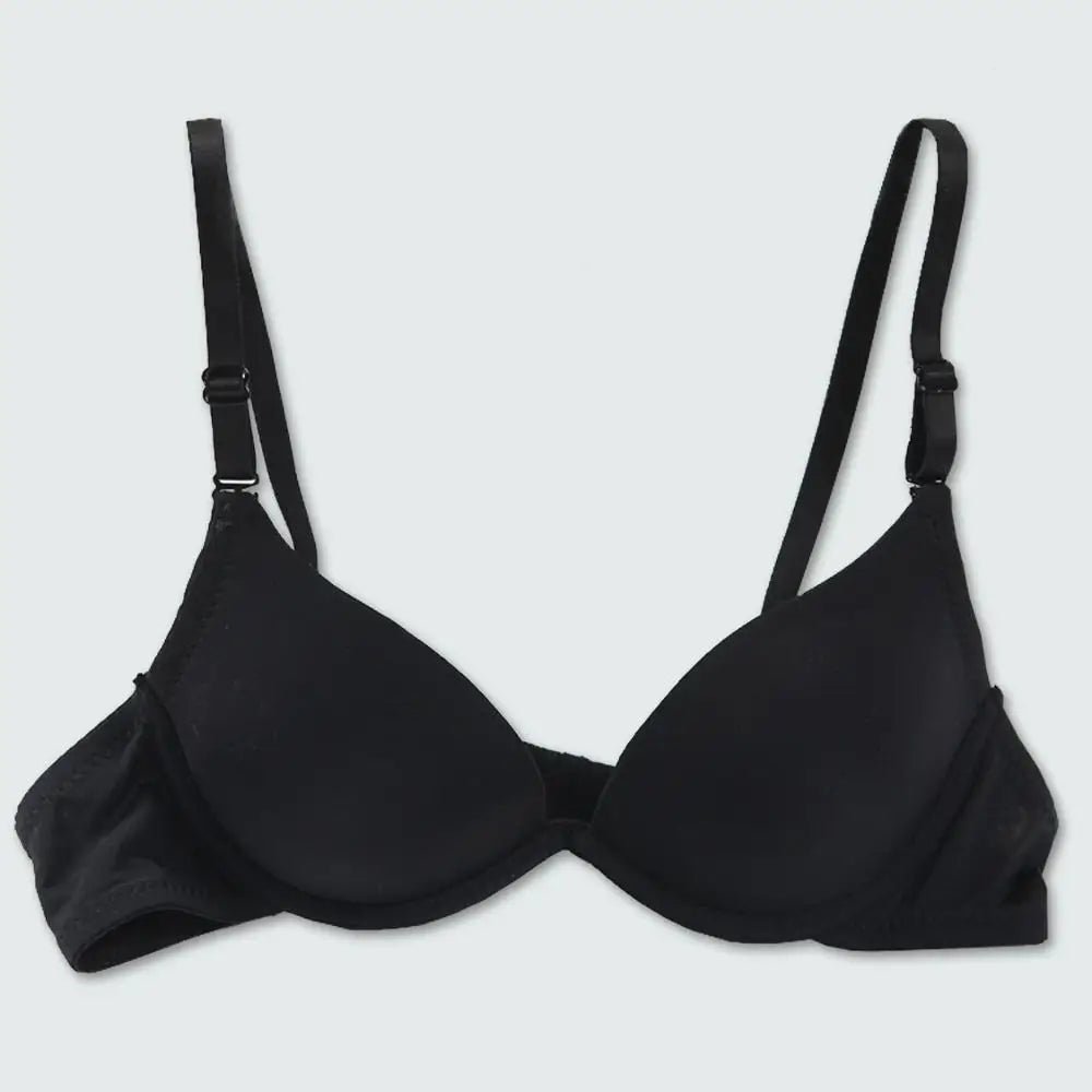 Black White Color Small Bust Sexy Deep V Cup Bra For Women Push Up Lingerie Seamless Bralette Deep U Plunge Intimates Brassiere [GRM] [UND]