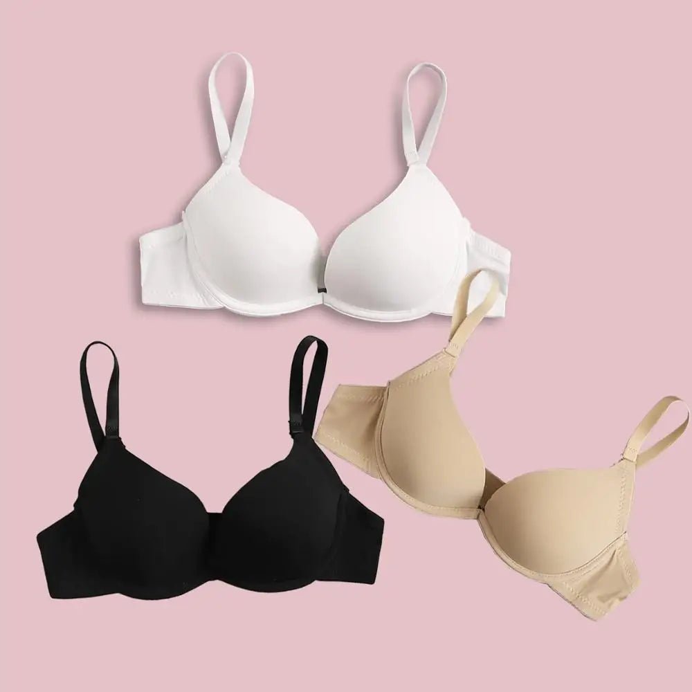 Black White Color Small Bust Sexy Deep V Cup Bra For Women Push Up Lingerie Seamless Bralette Deep U Plunge Intimates Brassiere [GRM] [UND]