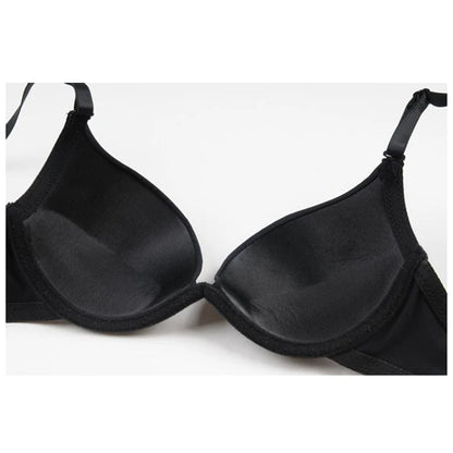 Black White Color Small Bust Sexy Deep V Cup Bra For Women Push Up Lingerie Seamless Bralette Deep U Plunge Intimates Brassiere [GRM] [UND]