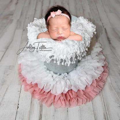 Blossom Soft Chiffon Newborn Blanket Stuffer Basket Filler Backdrop Photo Props Baby Photography Layers Little Infant Mat Studio [PHO]