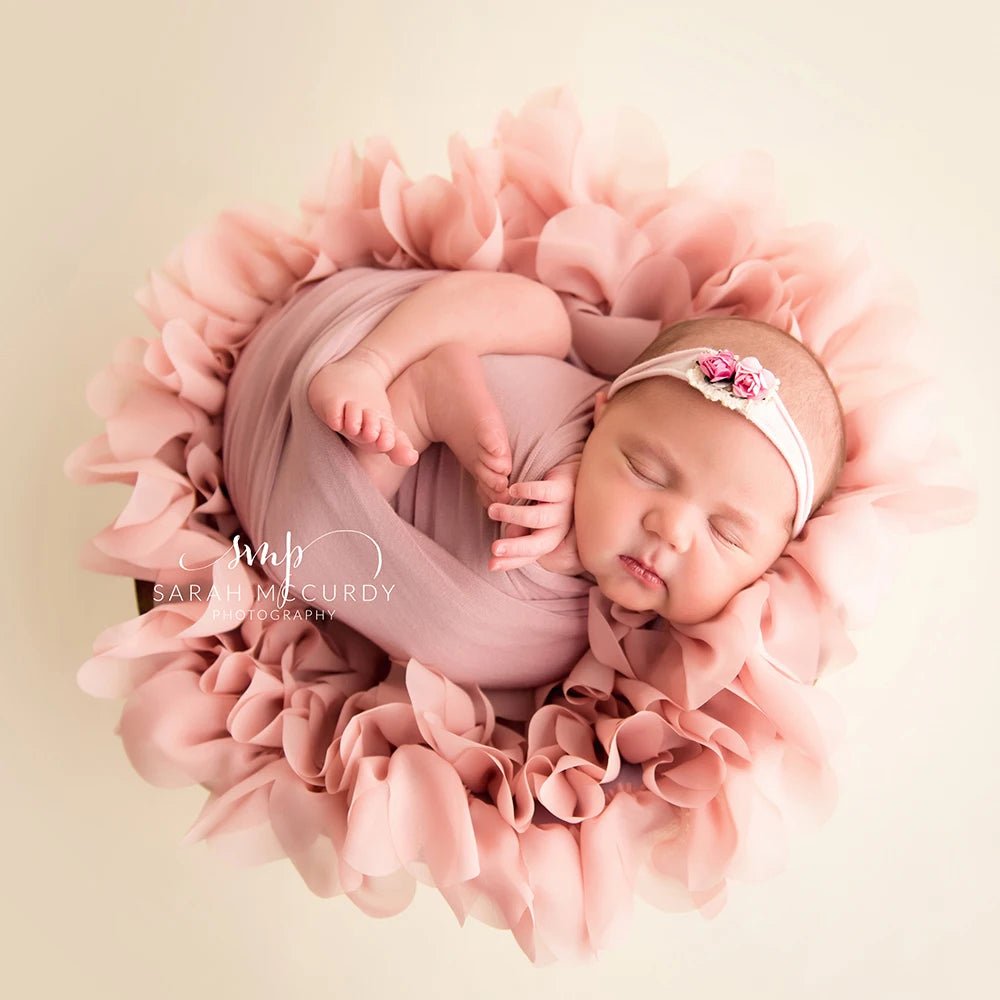 Blossom Soft Chiffon Newborn Blanket Stuffer Basket Filler Backdrop Photo Props Baby Photography Layers Little Infant Mat Studio [PHO]