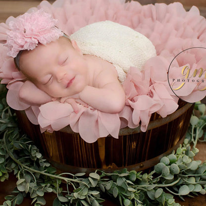 Blossom Soft Chiffon Newborn Blanket Stuffer Basket Filler Backdrop Photo Props Baby Photography Layers Little Infant Mat Studio [PHO]