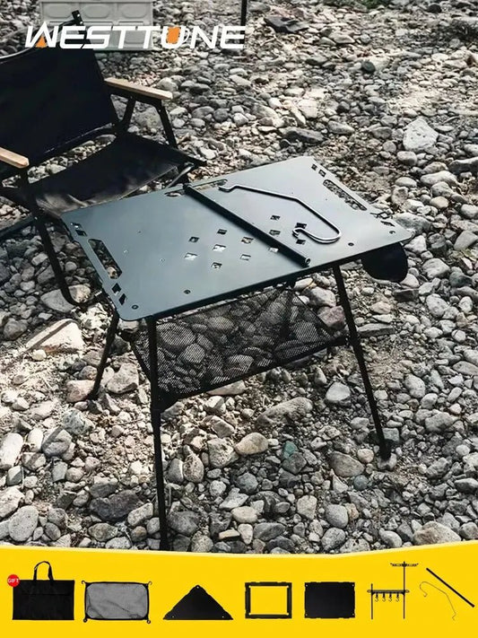 Camping IGT Tactical Table with Accessories Lightweight Multifunctional Folding Aluminum Alloy Outdoor Table Adjustable [CAM]