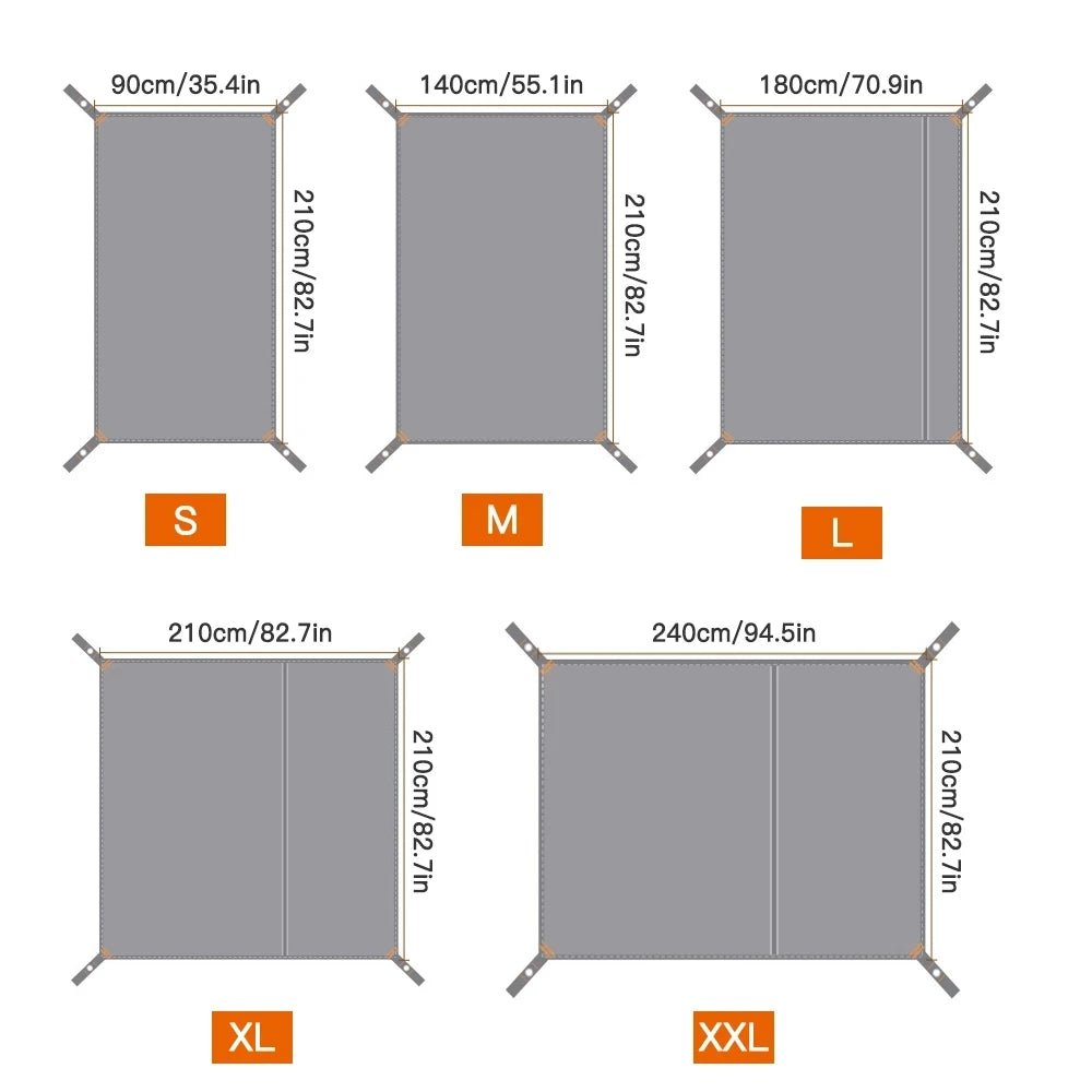 Camping Tent Tarp 210D Waterproof Ground Sheet Mat Multifunction Square,Hexagon,Octagon Picnic Mattress Car Awning Canopy [CAM]
