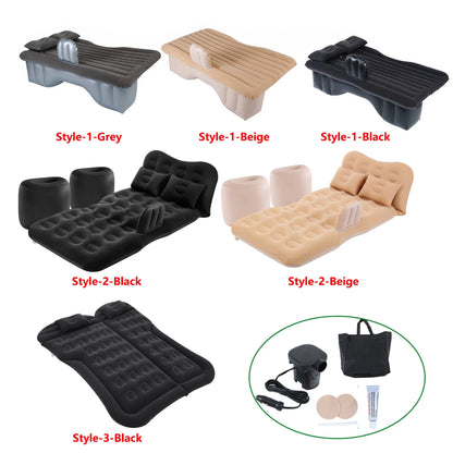 Car Inflatable Bed Car Travel Bed Air Mattress Back Seat With Electric Pump Camping Auto Accessories [CAR]