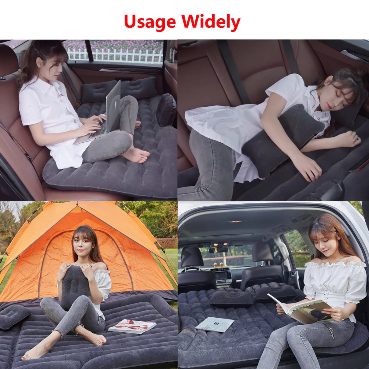 Car Inflatable Bed Car Travel Bed Air Mattress Back Seat With Electric Pump Camping Auto Accessories [CAR]