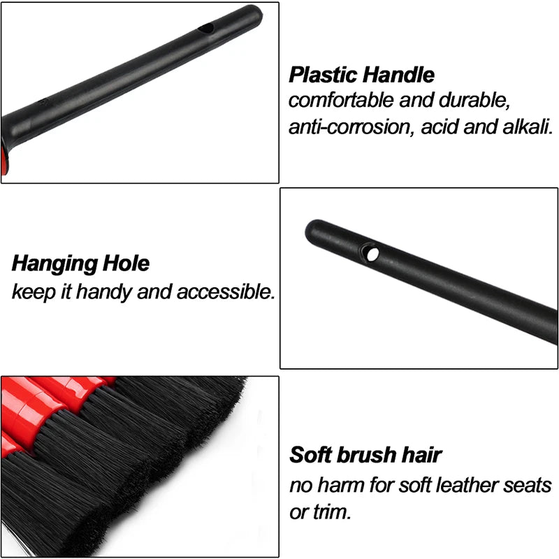 Car Wheel Brush Set Tire and Rim Cleaning Brush Car Detailing Washing Kit Tools Include Car Wash Glove Sponge Towel [CAR] [DTL]