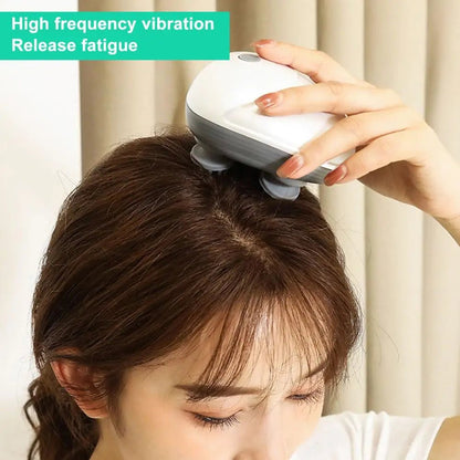 Cat Massager Waterproof Soft Head Comfortable Adjustable Modes Handheld Electric Scalp Massager Pet Supplies [PET]