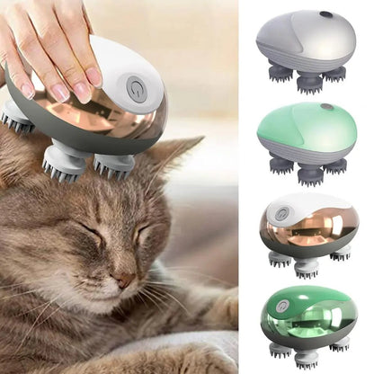 Cat Massager Waterproof Soft Head Comfortable Adjustable Modes Handheld Electric Scalp Massager Pet Supplies [PET]