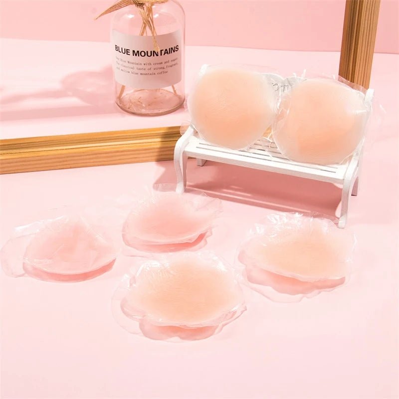 Cool Reusable Self-Adhesive Silicone Breast Nipple Cover Bra Pad Invisible Petals Pasties Women Accessories Stickers 1/3 Pairs [GRM] [UND]