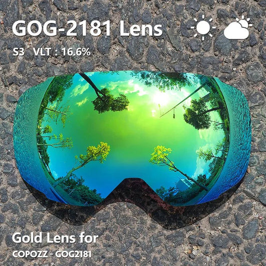 COPOZZ Magnetic Lenses for Ski Goggles GOG-2181 Lens Anti-fog UV400 Spherical Snow Ski Glasses Snowboard Goggles(Lens Only) [SPT]